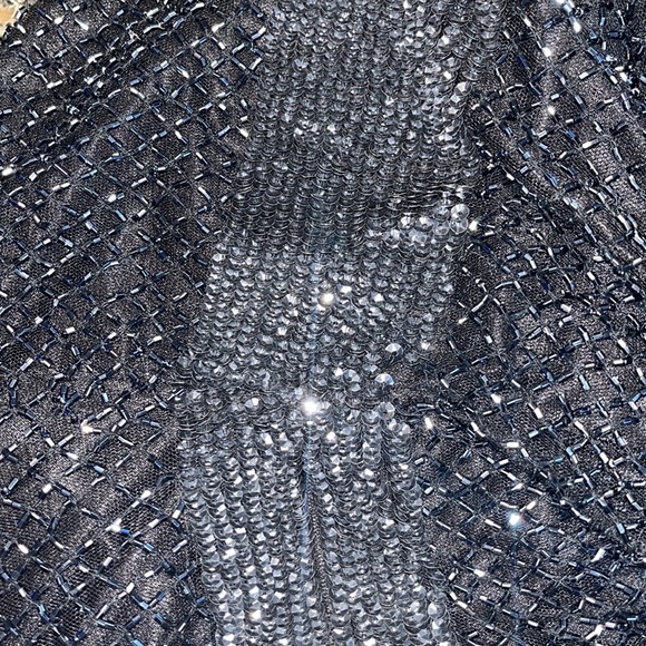 Long Black sequin dress with slit and low back. - Picture 4 of 4